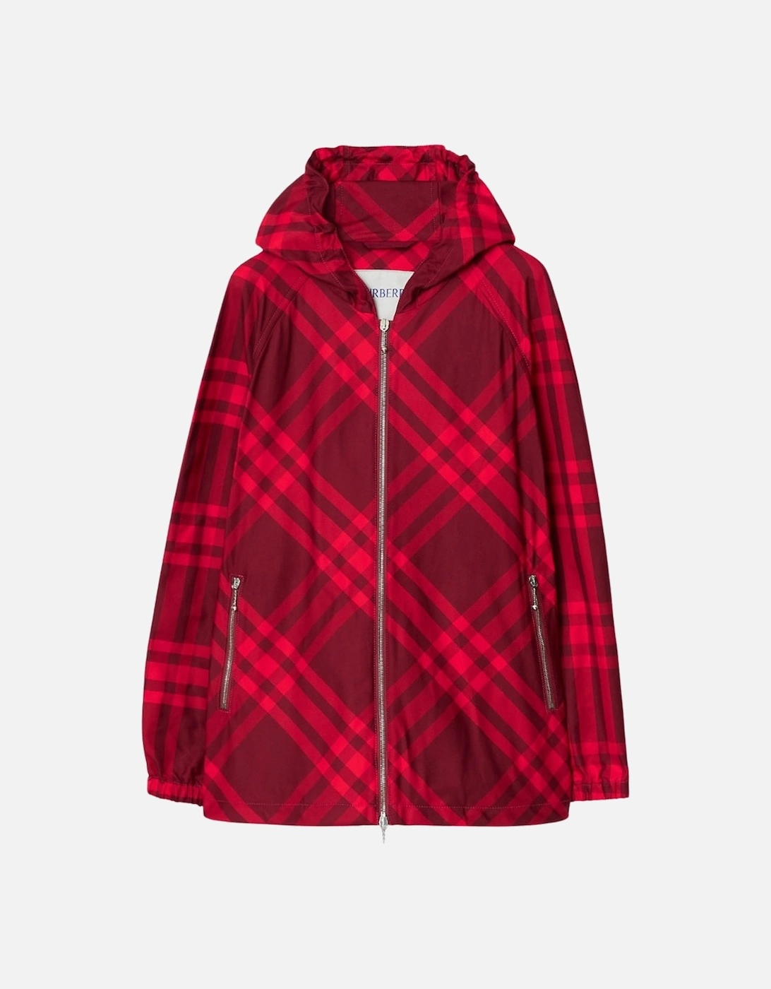 Check Nylon Hooded Jacket Red Check Jacket, 4 of 3