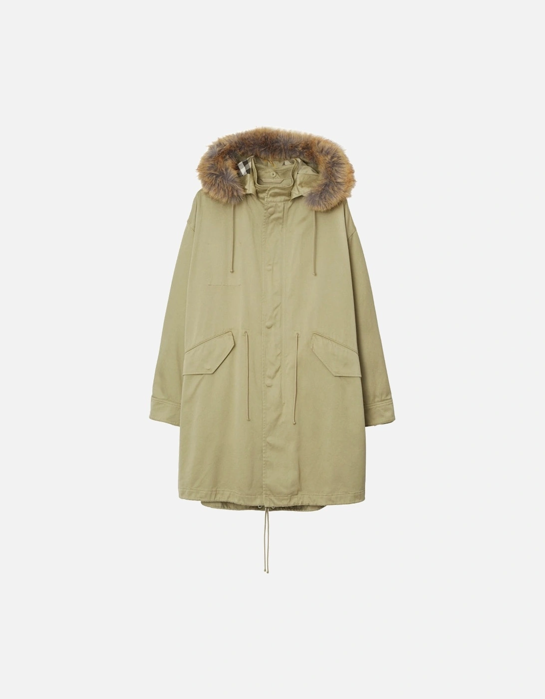 Faux Fur Cotton Parka Hunter Light Green Parka Jacket, 5 of 4