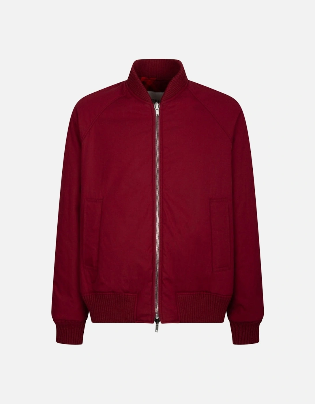 Reversible Check-Print Bomber Red Jacket