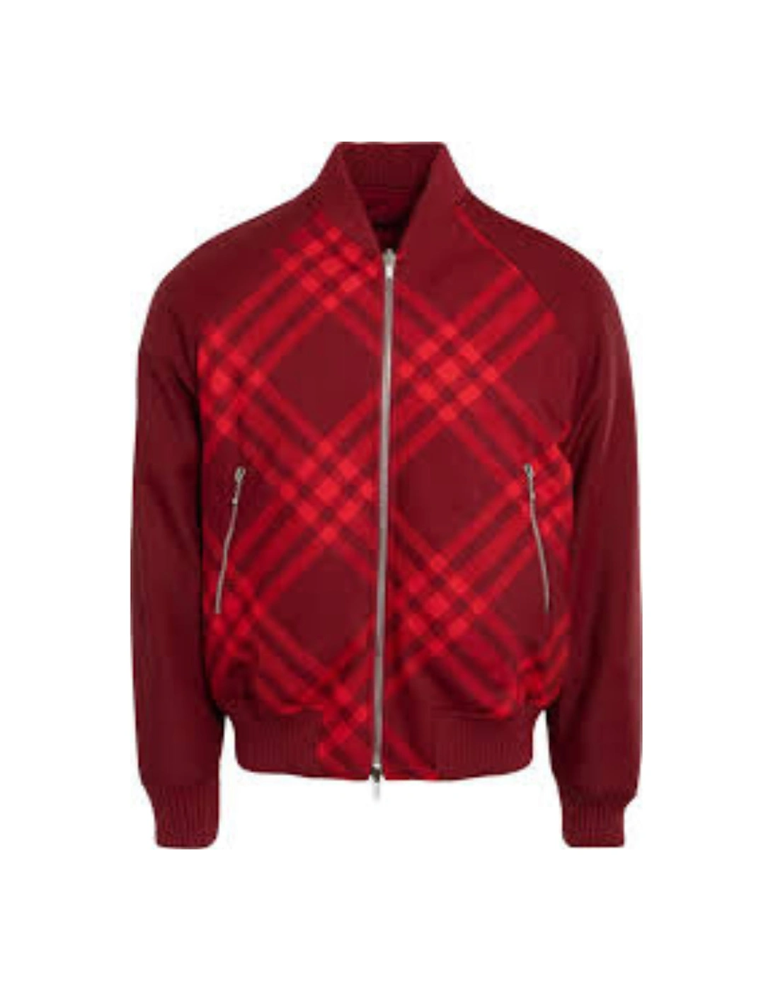 Men's Burberry Reversible Check-Print Bomber Red Jacket - Size: 40/Regular