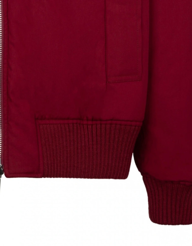 Reversible Check-Print Bomber Red Jacket