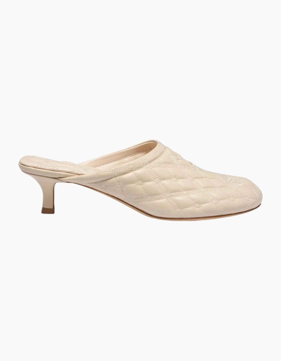 Women's Burberry Embroidered Quilted Mules Soap Sandals - Tan - Size: 6