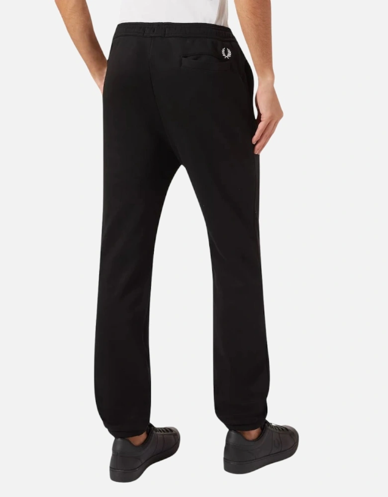 Large Branded Leg Black Sweatpants
