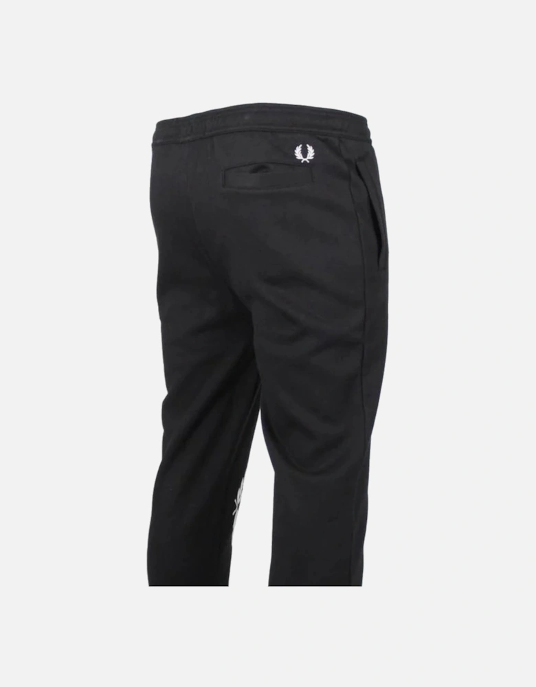 Large Branded Leg Black Sweatpants