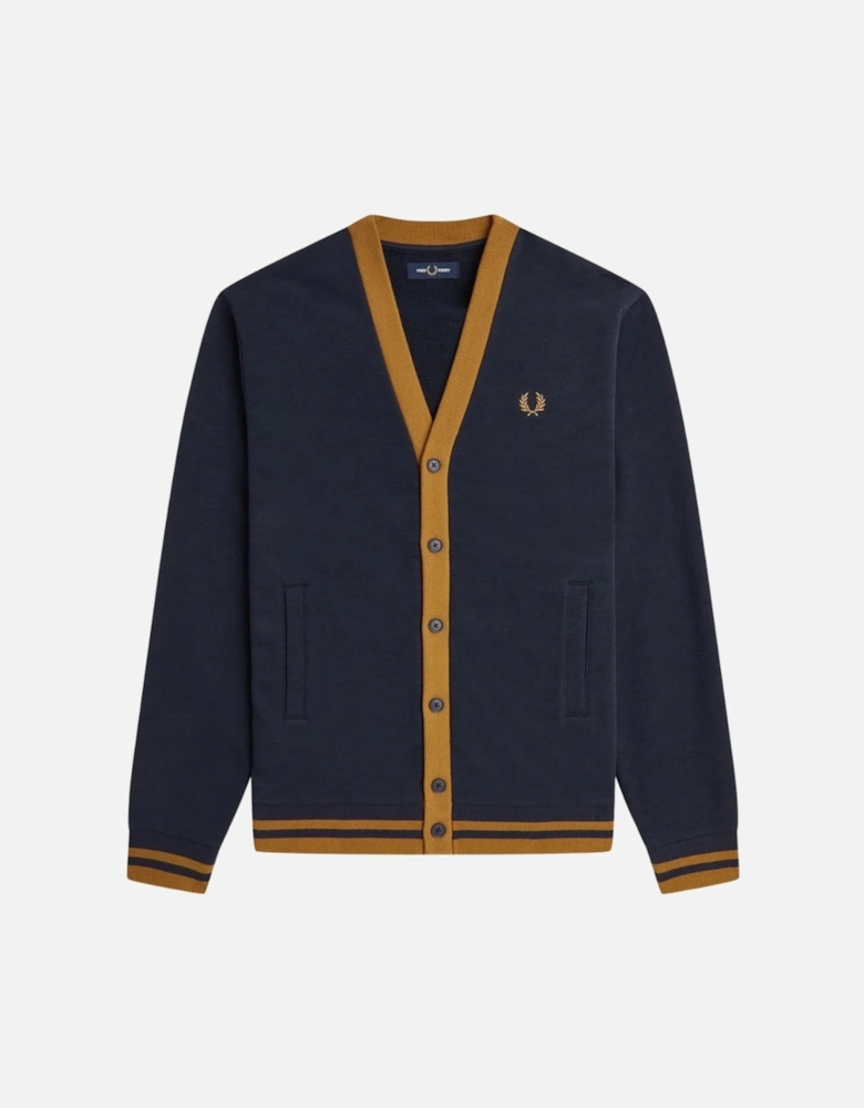 Button Through Navy Blue Cardigan