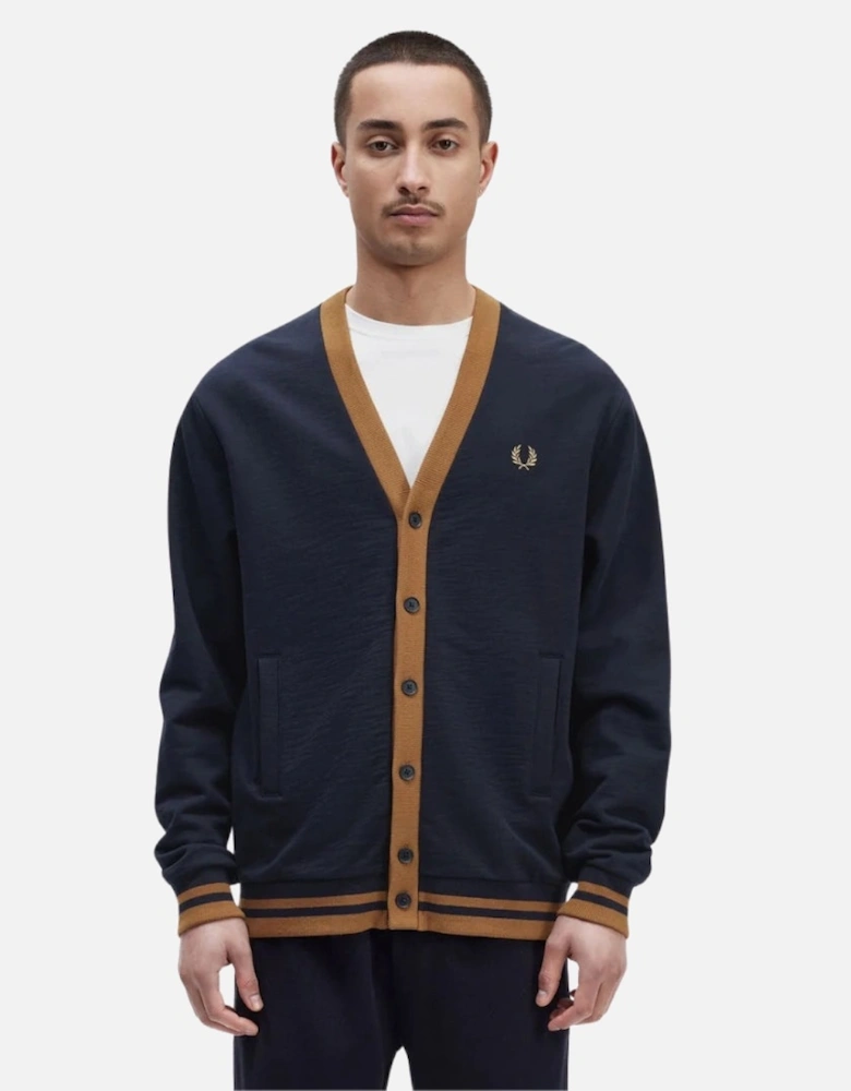 Button Through Navy Blue Cardigan