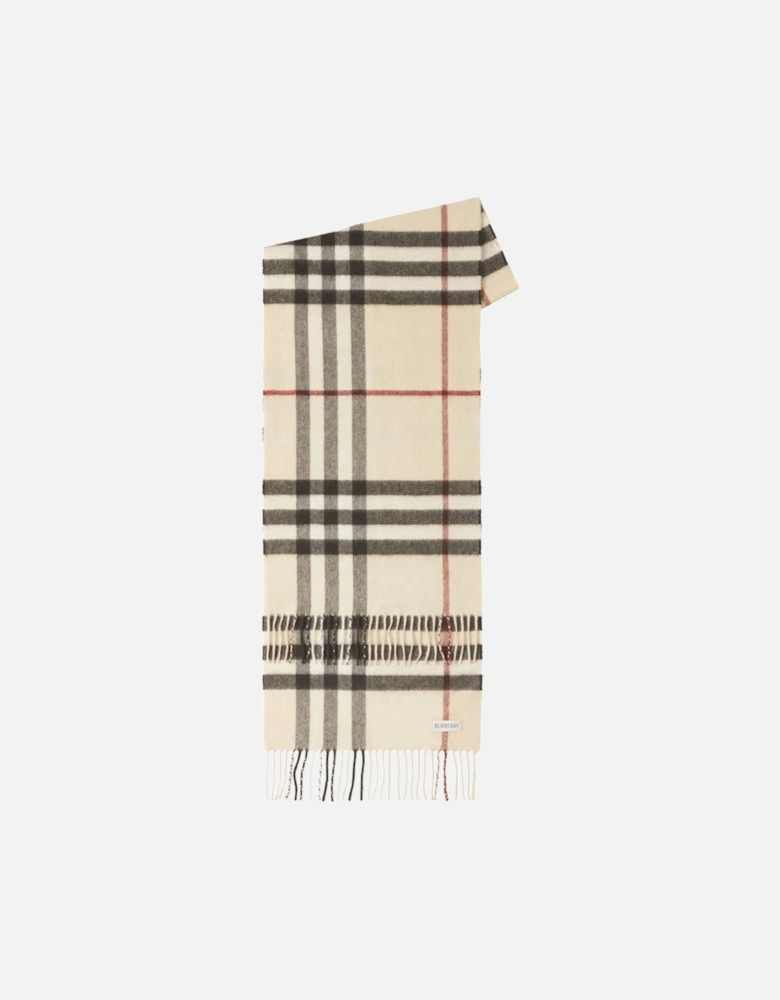 Check Cashmere Beige Scarf
