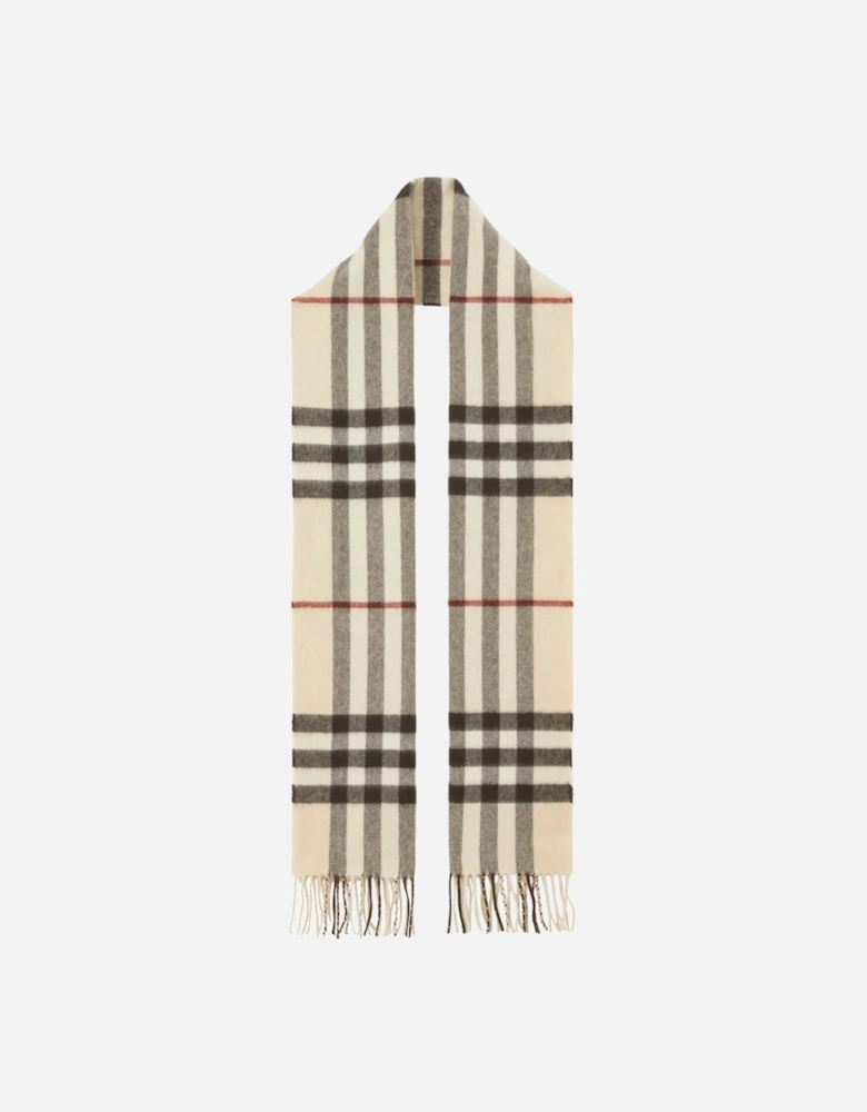Check Cashmere Beige Scarf