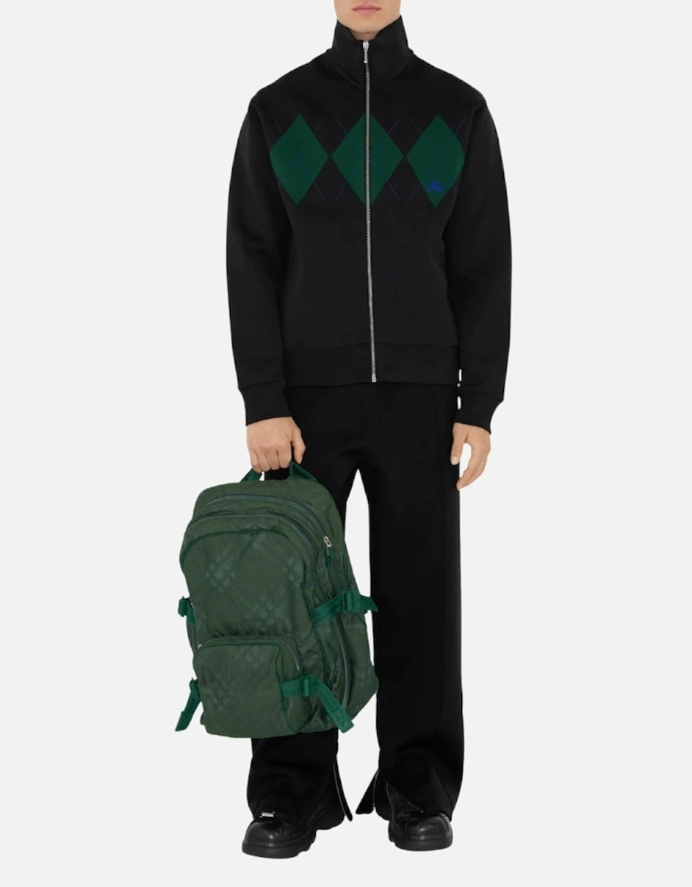 Vine Green Checked Jacquard Backpack