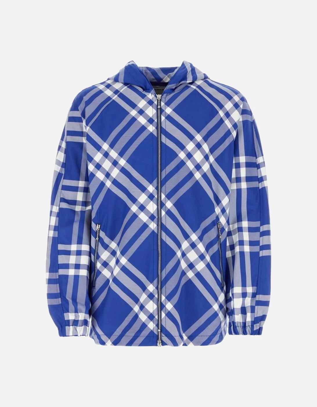 Check-Pattern Hooded Blue Zip-Up Jacket, 4 of 3