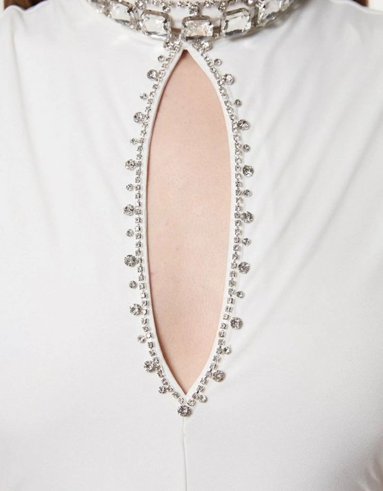 Embellished Jersey Crepe Maxi Dress