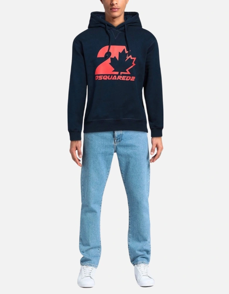 Cool Fit Maple Leaf Navy Blue Hoodie