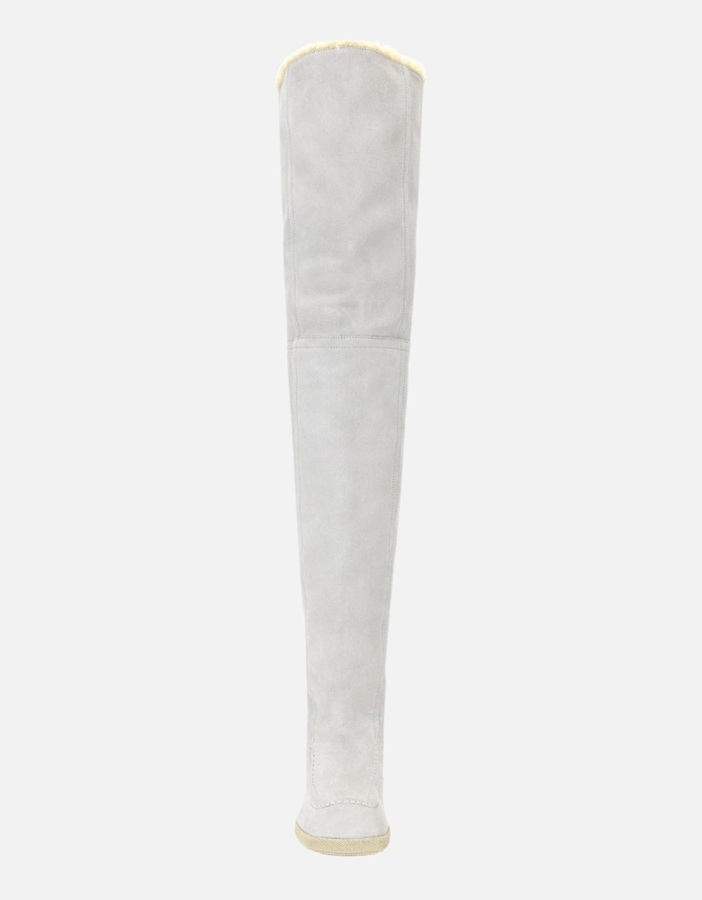 Thigh High Roberta Boots Light Grey Thigh High Boots