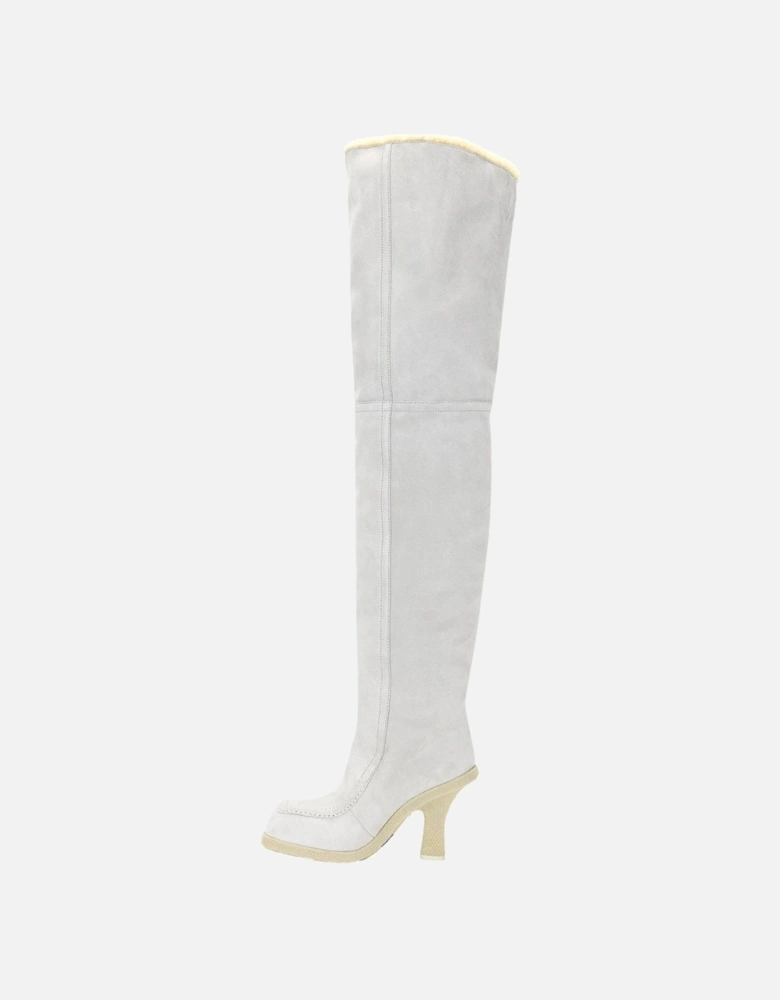 Thigh High Roberta Boots Light Grey Thigh High Boots