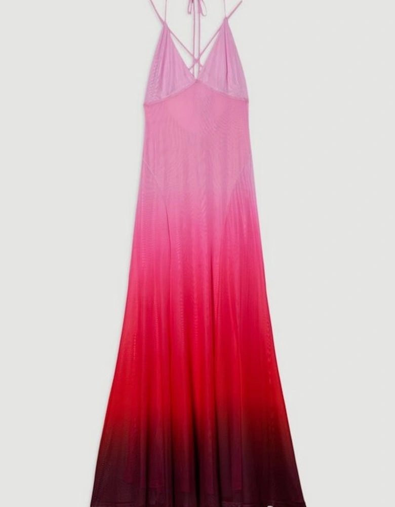 Ombre Mesh Strappy Beach Dress