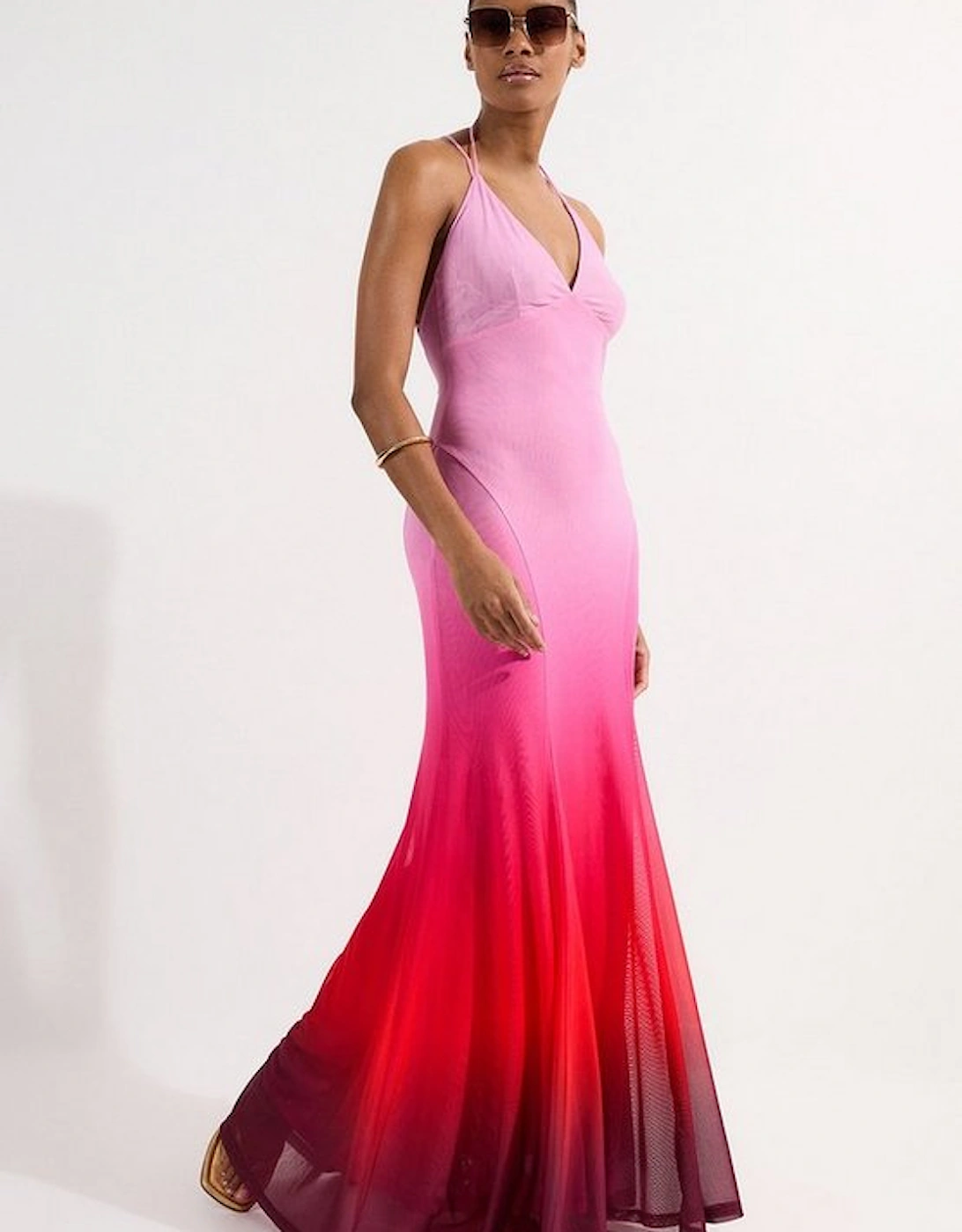 Ombre Mesh Strappy Beach Dress, 5 of 4