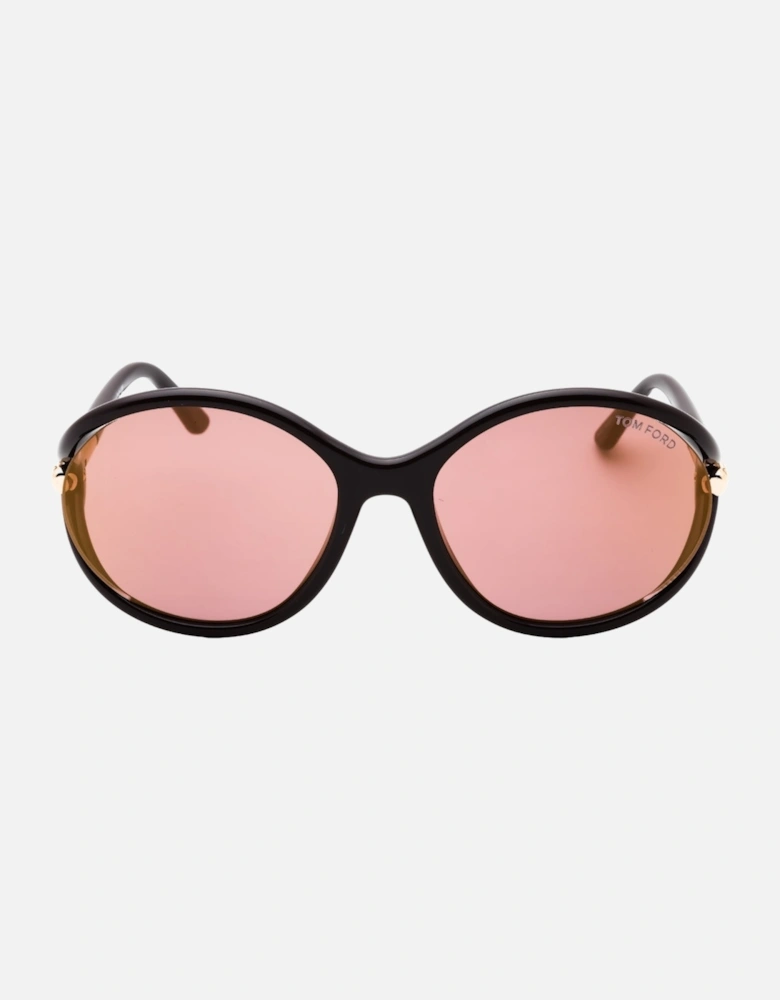 Shiny Dark Brown Frame Rose Brown Lens Sunglasses