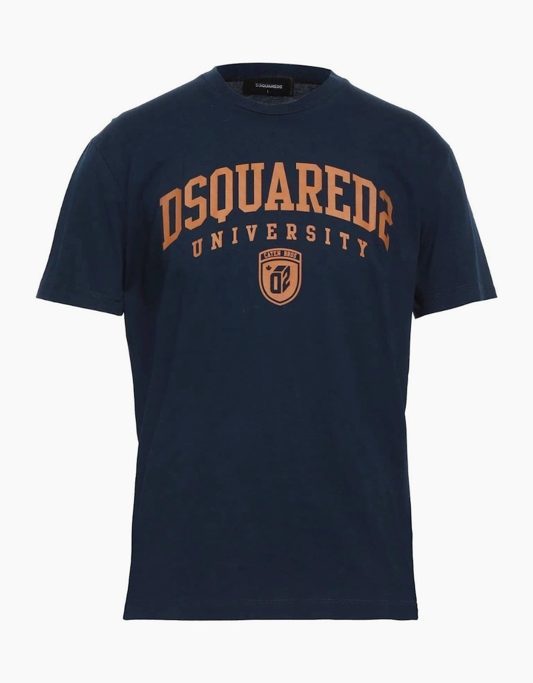 Dsquared2 Men's Black Cool Fit Varsity Dark Navy Blue T-Shirt - Size: 36
