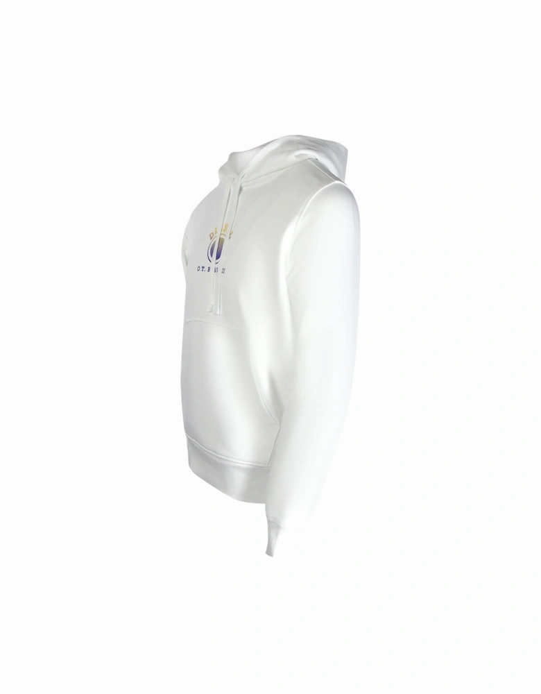 Small Faded Purple Logo White Hoodie