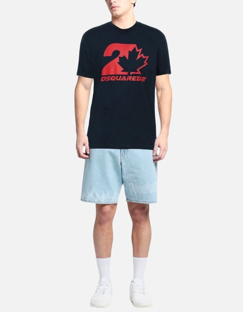 Cool Fit Maple Leaf Dark Navy Blue T-Shirt