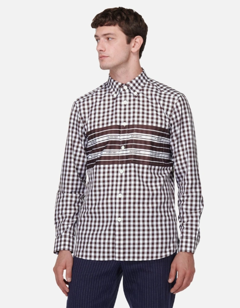 Cotton Poplin Dark Burgundy Check Shirt