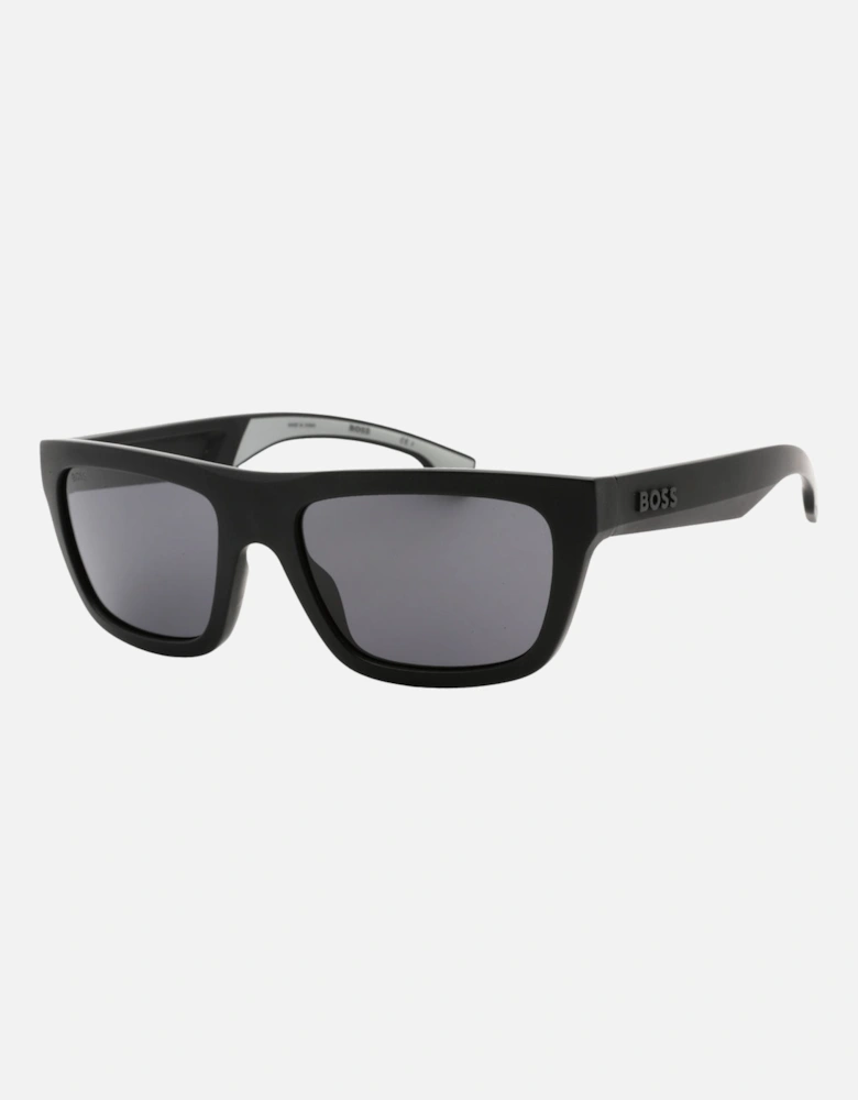 Matte Black Frame Grey Lensed Sunglasses