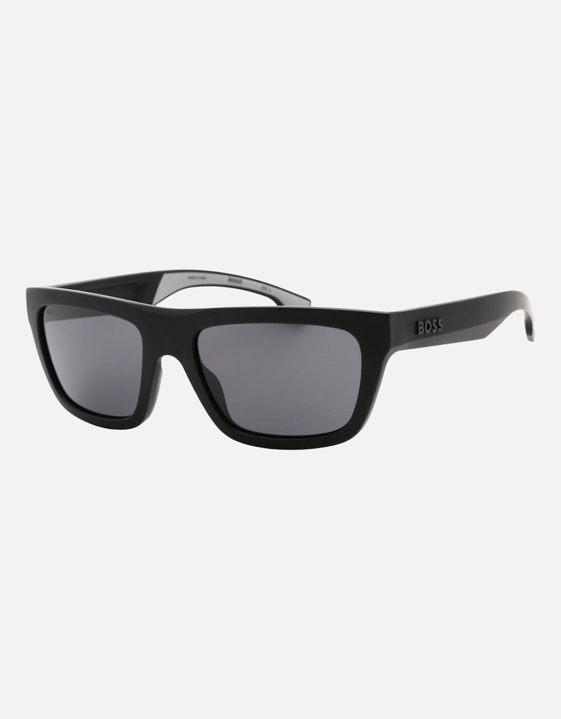 Matte Black Frame Grey Lensed Sunglasses