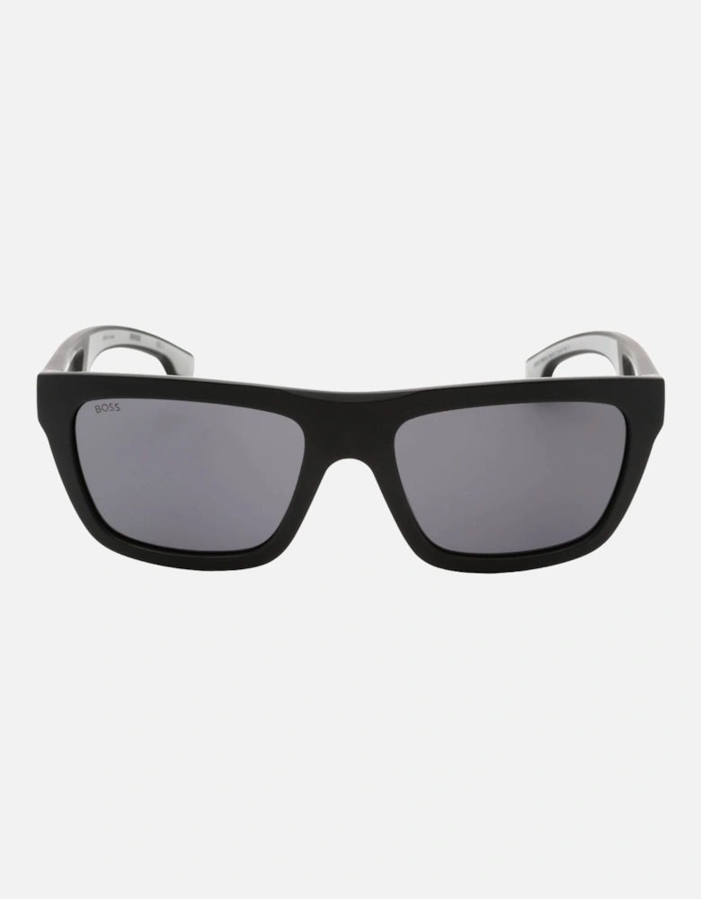 Matte Black Frame Grey Lensed Sunglasses