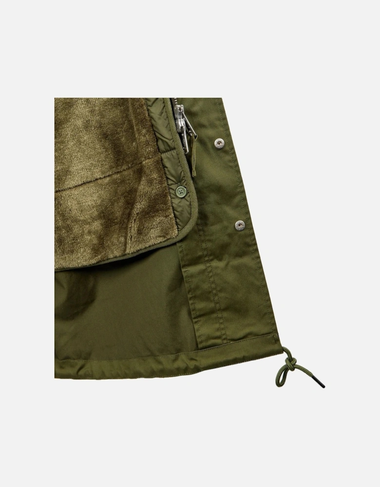 Fur Lined Green Parka Jacket