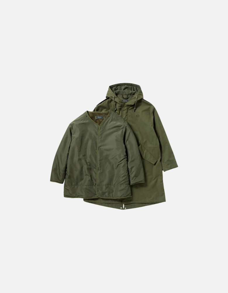 Fur Lined Green Parka Jacket