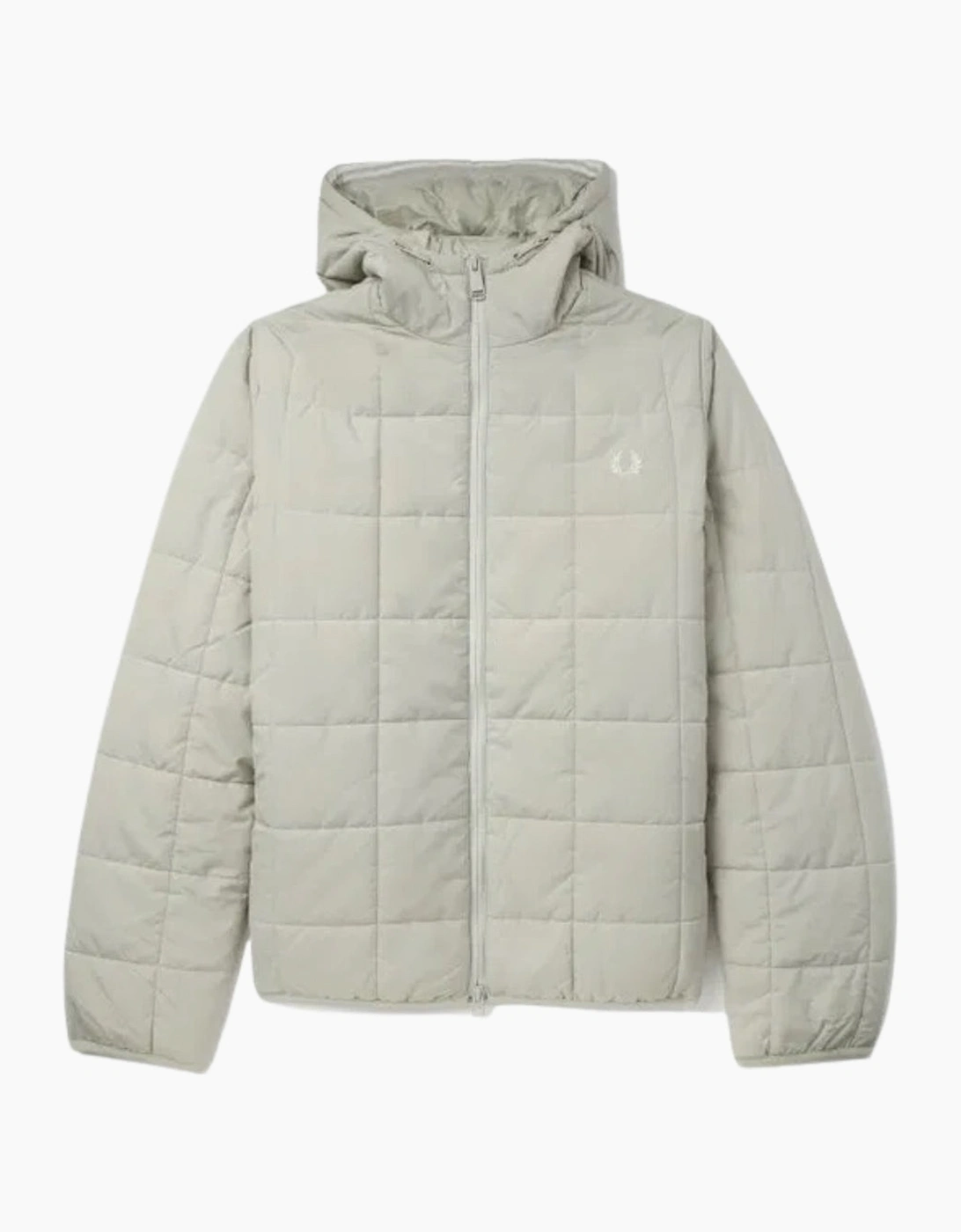 Men's Fred Perry Grid Detail Insulated Light Oyster White Jacket - Tan - Size: 42/Regular