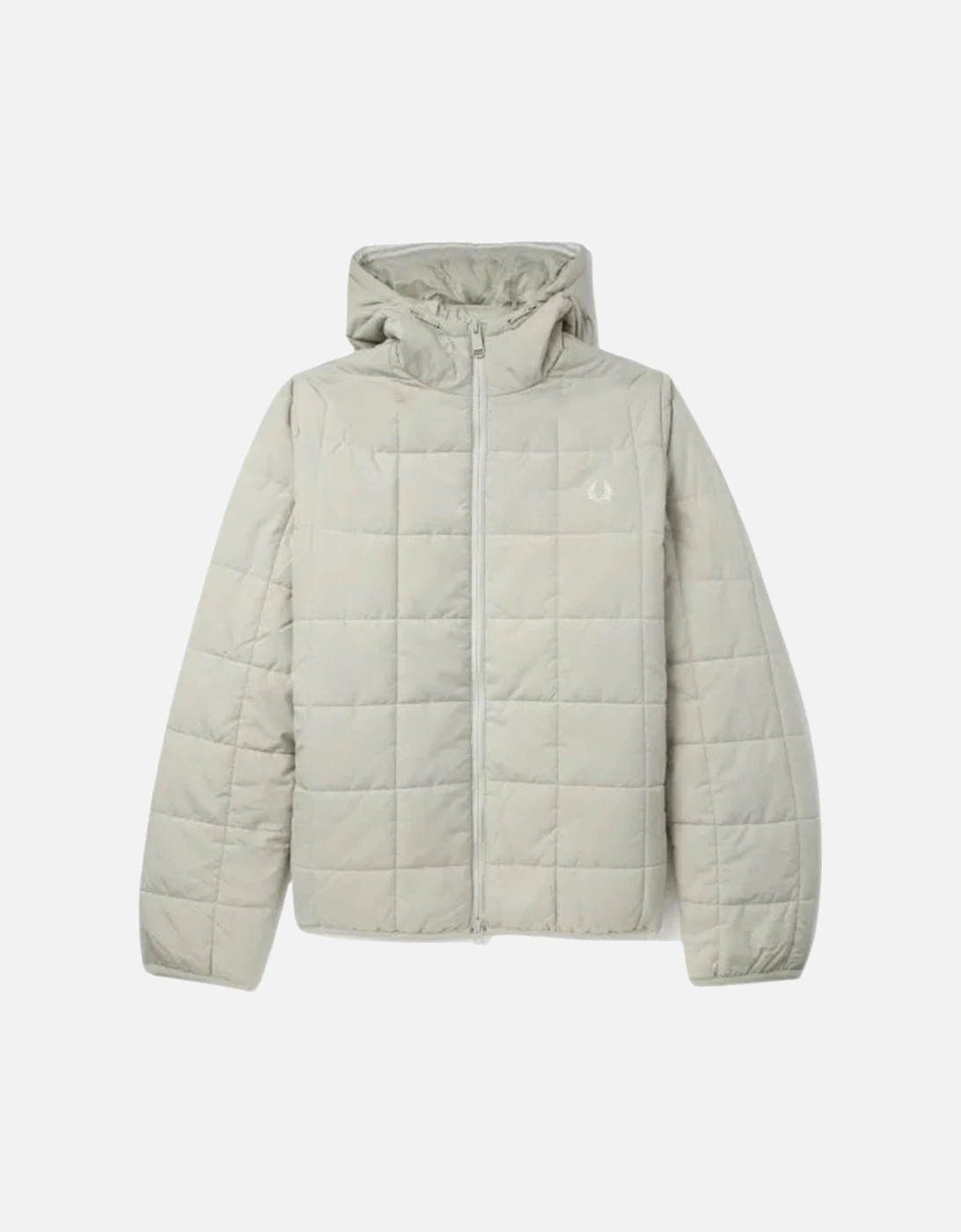 Grid Detail Insulated Light Oyster White Jacket, 5 of 4
