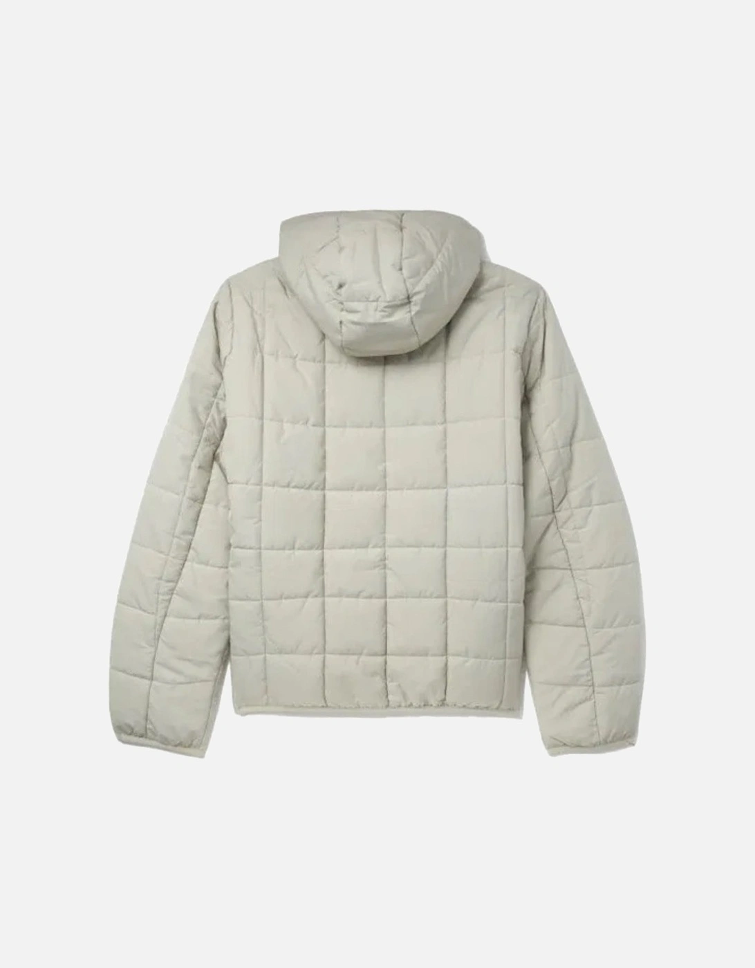 Grid Detail Insulated Light Oyster White Jacket