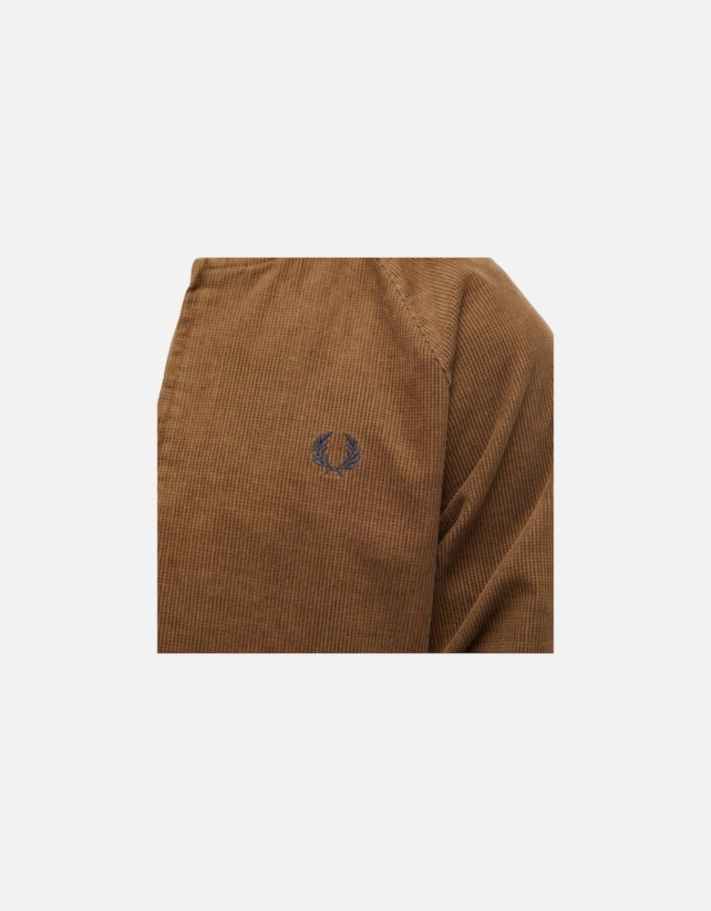 Shaded Stone Waffle Cord Tennis Brown Bomber Jacket