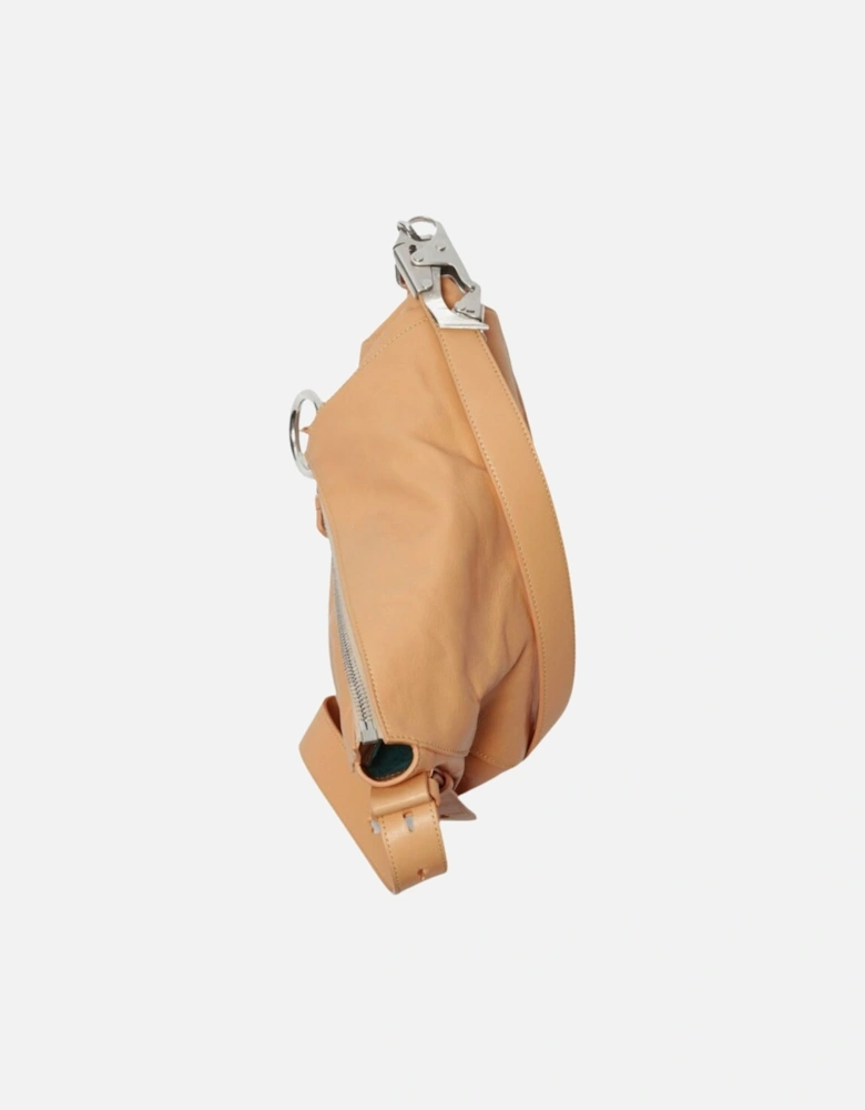 Small Knight Peach Light Brown Leather Shoulder Bag
