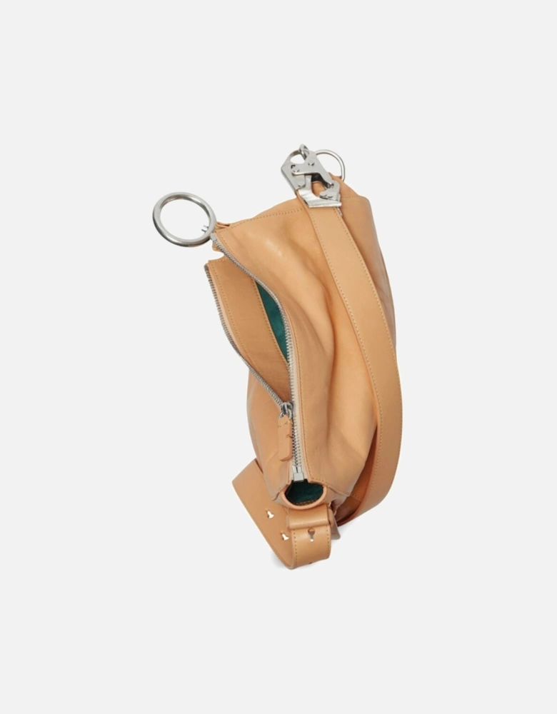 Small Knight Peach Light Brown Leather Shoulder Bag