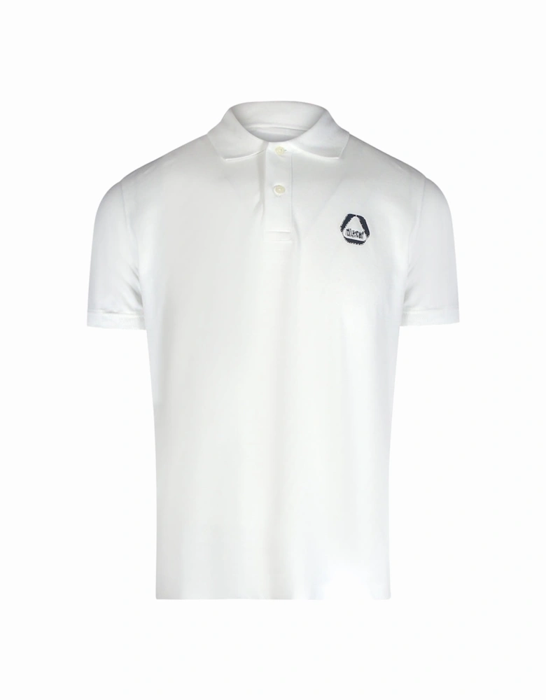 Small Triangular Logo White Polo Shirt