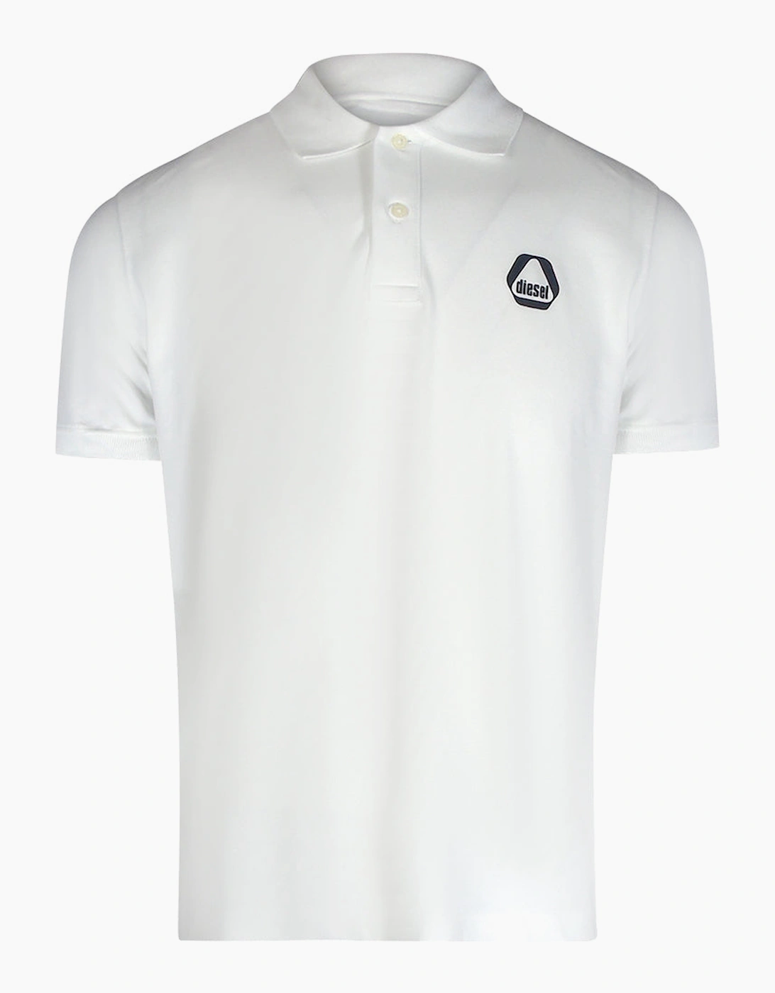 Men's Diesel Small Triangular Logo White Polo Shirt - Size: 40