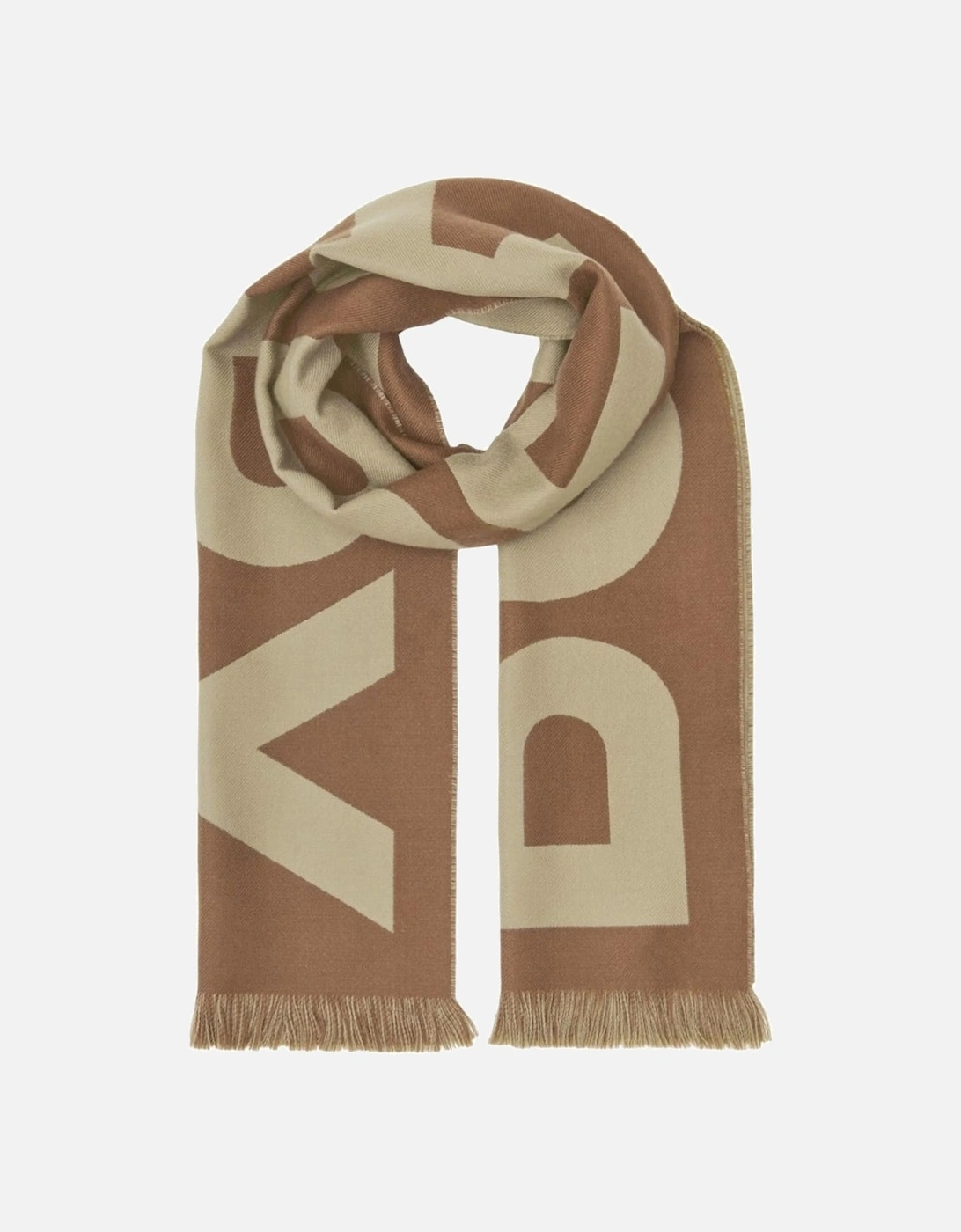 Logo Birch Brown Wool Jacquard Scarf, 5 of 4