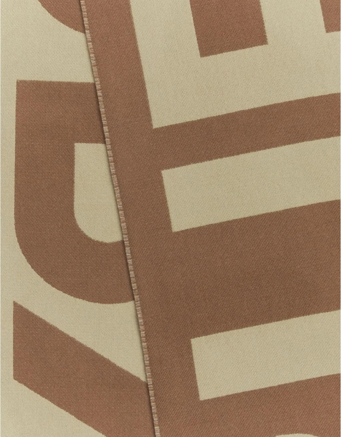 Logo Birch Brown Wool Jacquard Scarf