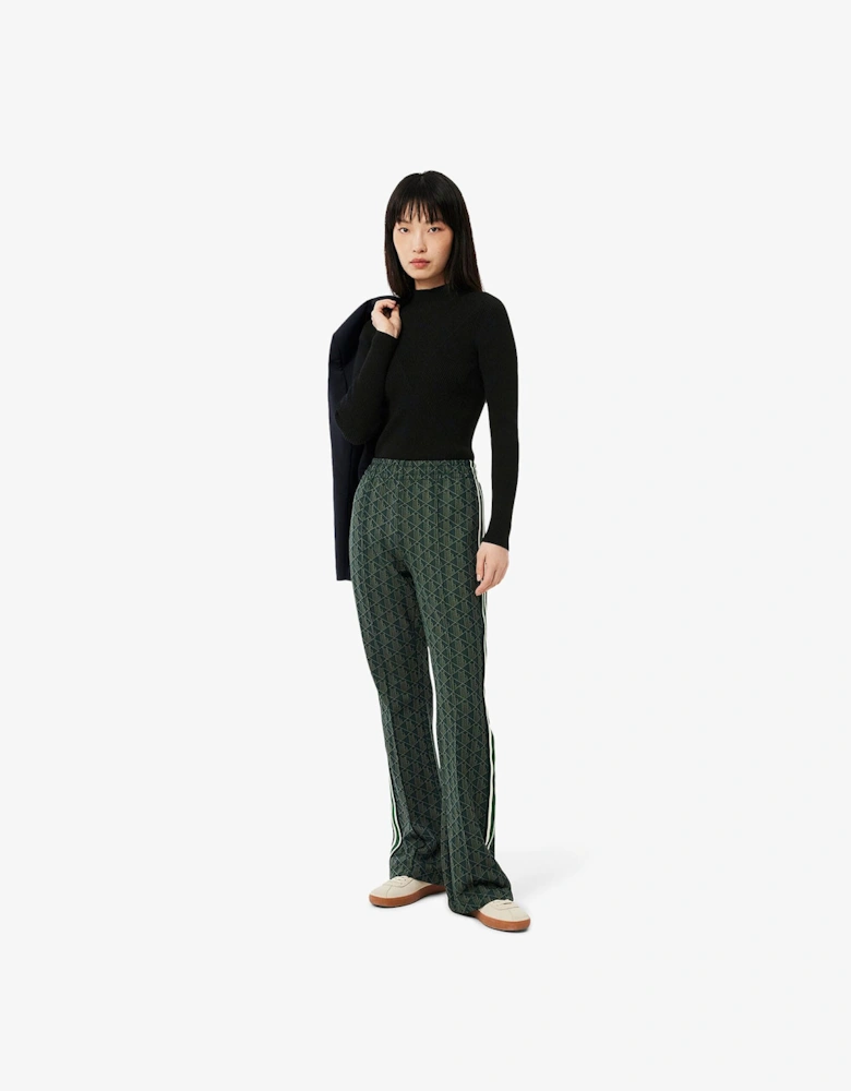 High Neck 3D Rib Knit Sweatshirt