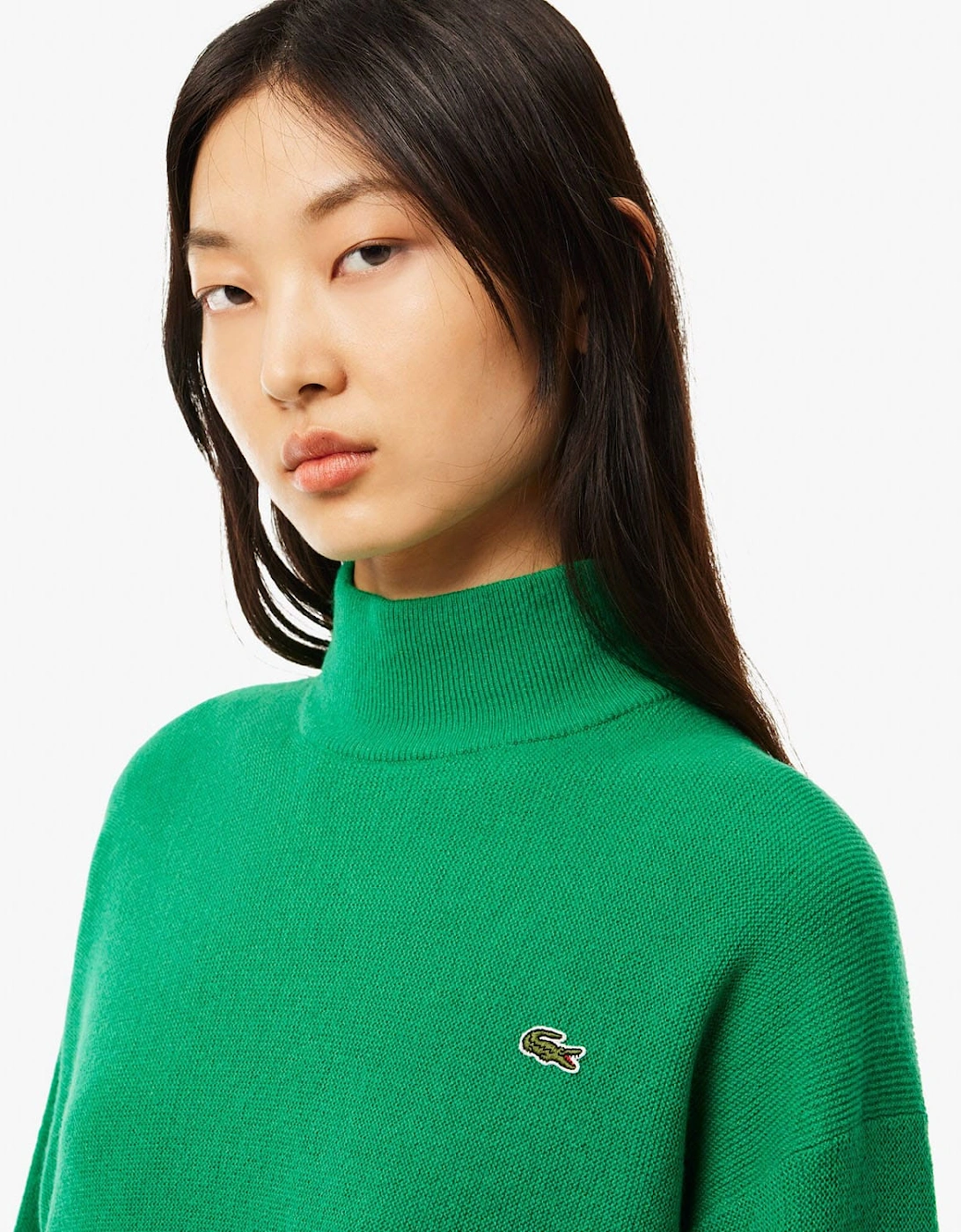 Relaxed Fit Carded Wool High Neck Sweatshirt