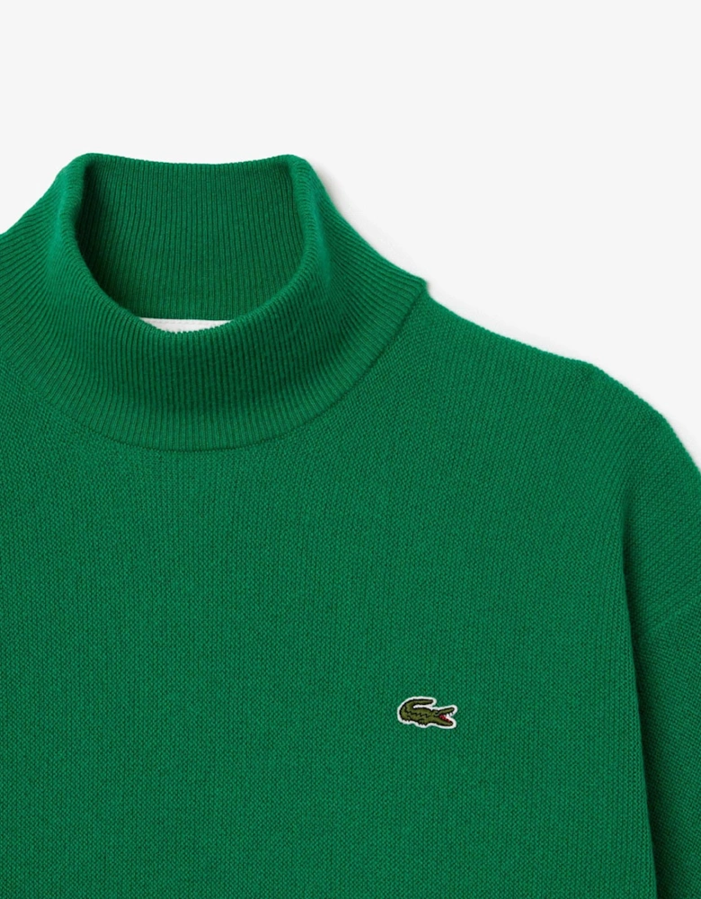 Relaxed Fit Carded Wool High Neck Sweatshirt