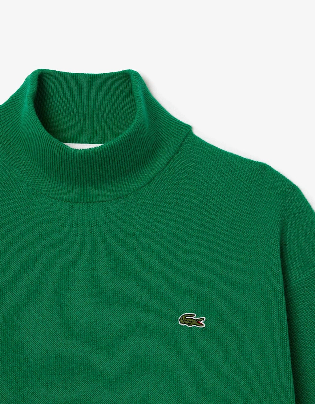 Relaxed Fit Carded Wool High Neck Sweatshirt