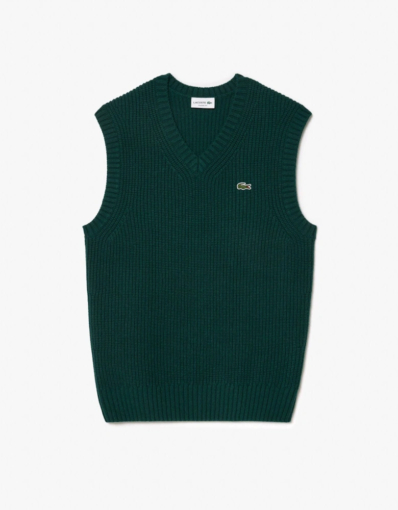 Carded Wool V-Neck Sweater Vest