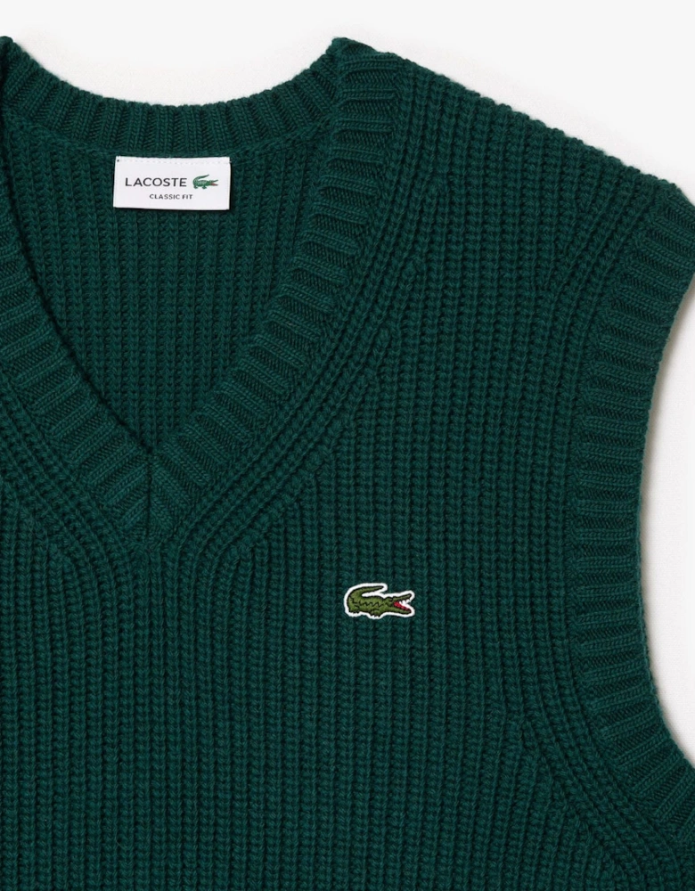 Carded Wool V-Neck Sweater Vest