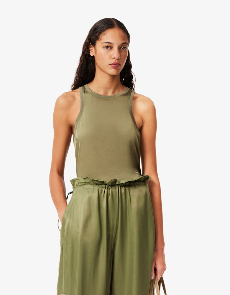 Slim Fit Fluid Satin Tank Top