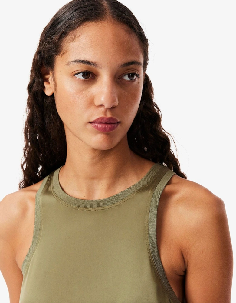 Slim Fit Fluid Satin Tank Top