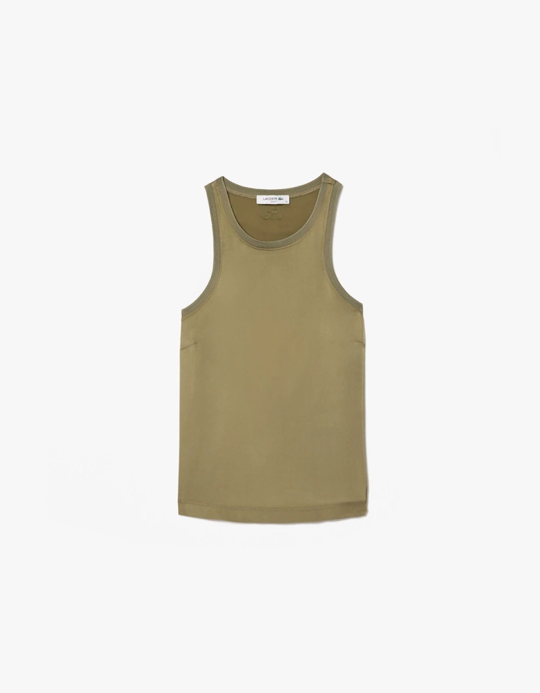Slim Fit Fluid Satin Tank Top