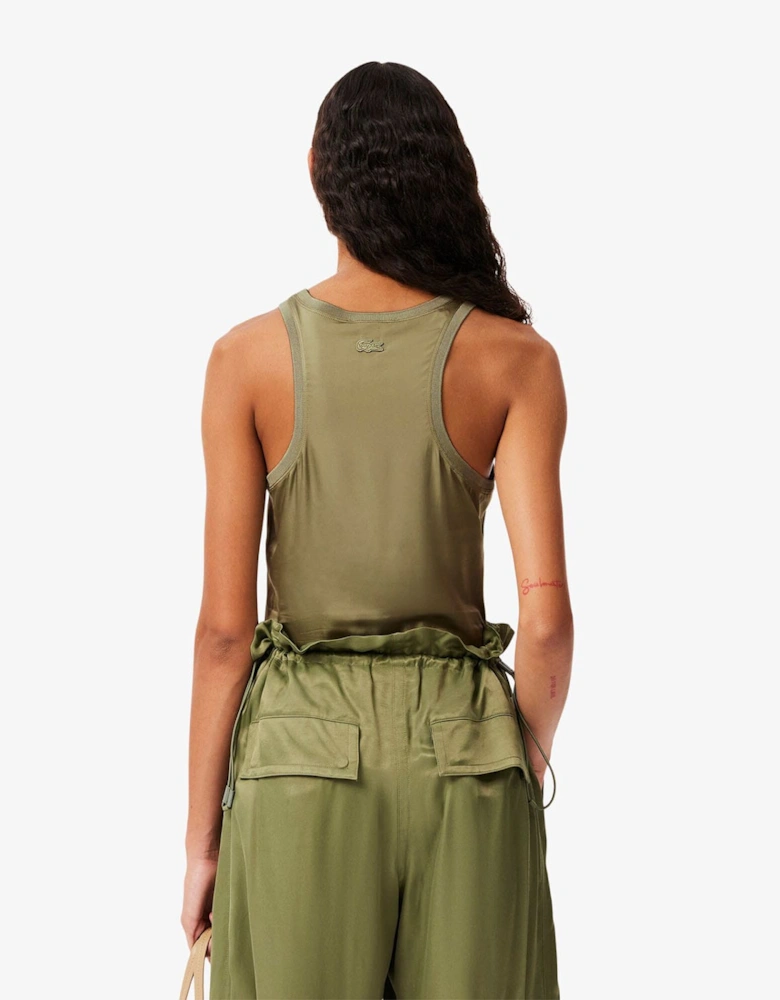 Slim Fit Fluid Satin Tank Top